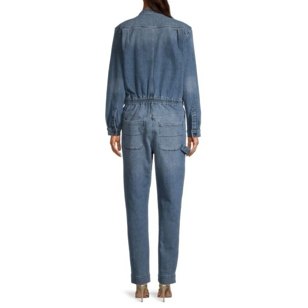 FRAME Long-Sleeve Denim Jumpsuit Size Small New - Picture 2 of 10